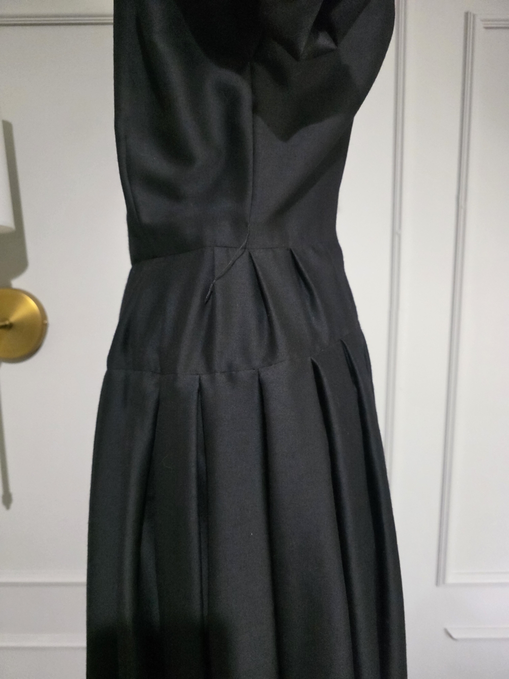 Vintage Christian Dior new York Black Midi Dress with White - Picture 11 of 16